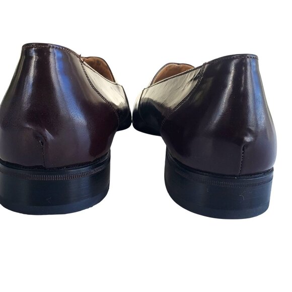 Pierre Cardin 70s Men Size 8 Brown Patent Leather Slip On Shoes Deadstock NWOT - Picture 9 of 12